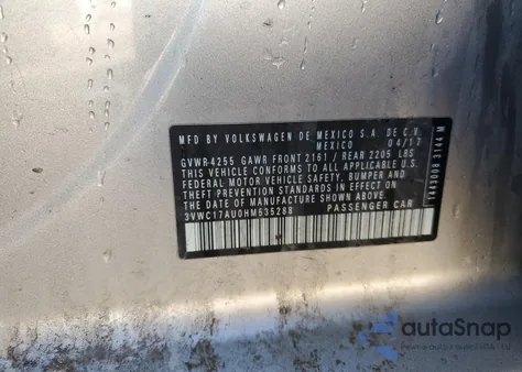 2017 Volkswagen Golf Sportwagen S from USA, damaged, VIN 3VWC17AU0HM535288